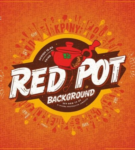 background flier design for food brand red pot